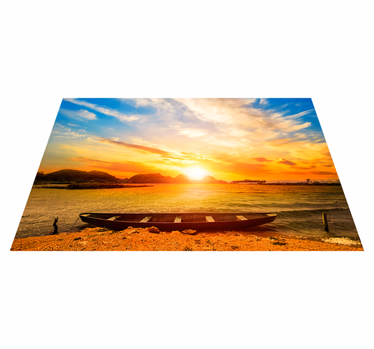 Set de table moderne coucher de soleil sur rivière - TenStickers