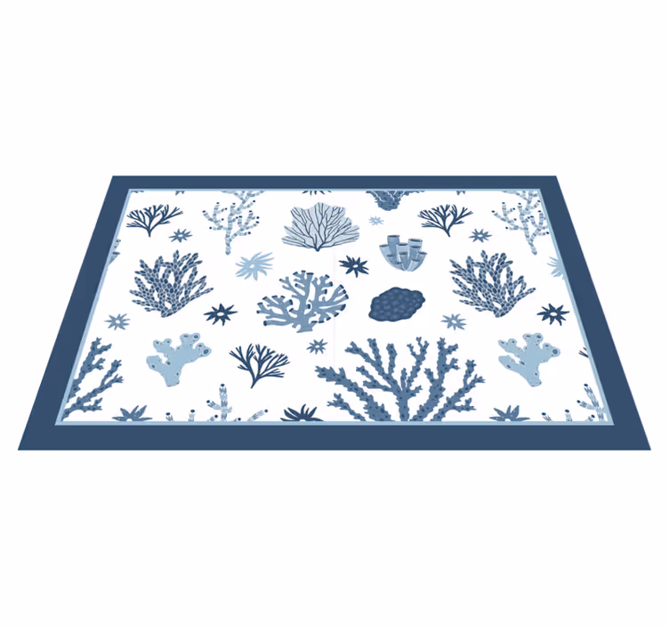 Set de table design bois corail et plantes marines - TenStickers