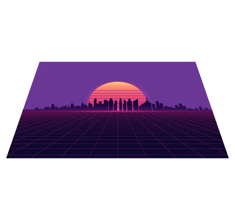 Set de table moderne vue sur le coucher de soleil - TenStickers