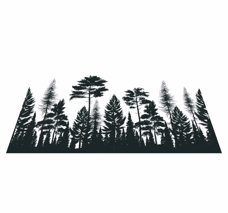 Set de table design bois motif forêt silhouette - TenStickers