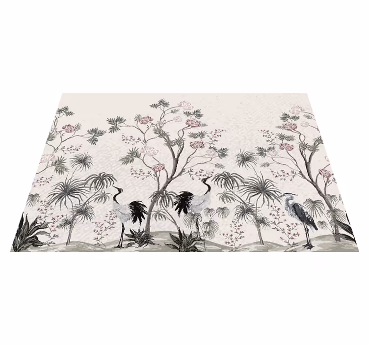 Set de table design enfant grues parmi les fleurs - TenStickers