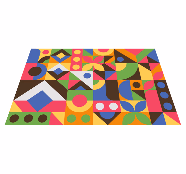 Set de table moderne composition géométrique vive - TenStickers
