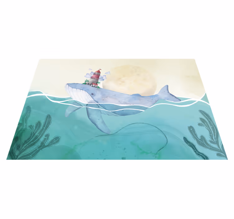 Set de table design enfant baleine avec phare - TenStickers