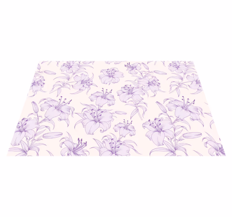 Set de table design bois motif floral lys - TenStickers