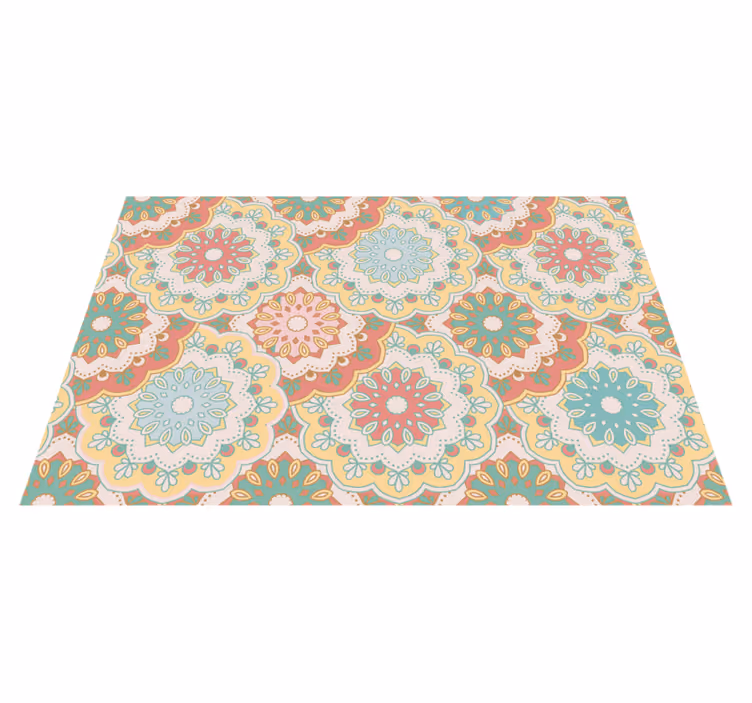 Set de table design bois motifs floraux colorés - TenStickers