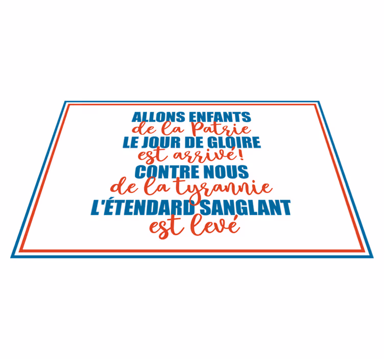 Set de table maison La Marseillaise paroles - TenStickers