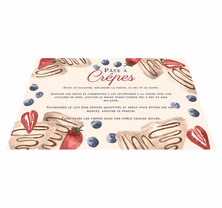 Set de table rectangulaire recette crêpes - TenStickers