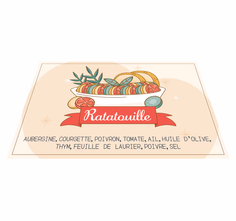 Set de table rectangulaire recette ratatouille - TenStickers