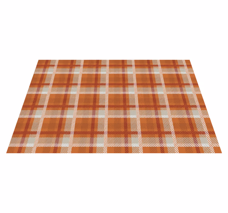 Set de table design élégant motif à carreaux orange - TenStickers