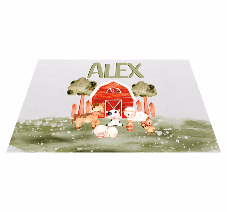 Set de table maison nom personnalisé ferme  - TenStickers