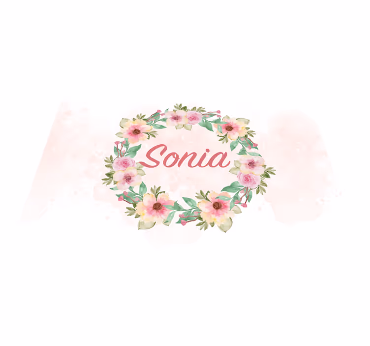 Set de table design fleurs aquarelles avec nom - TenStickers