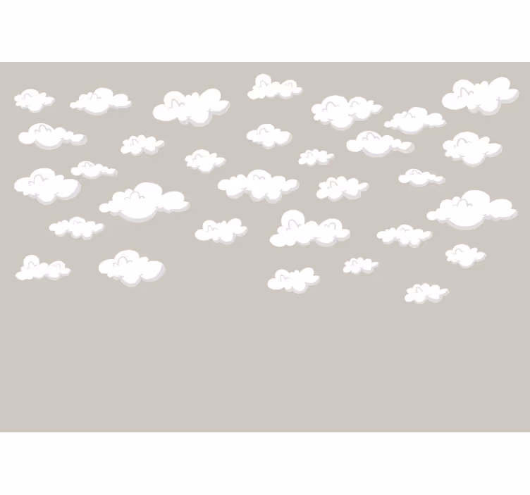 Tapisserie pour chambre bébé motif nuages - TenStickers