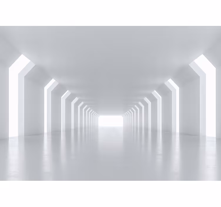 Papier peint 3D tunnel blanc lumineux - TenStickers