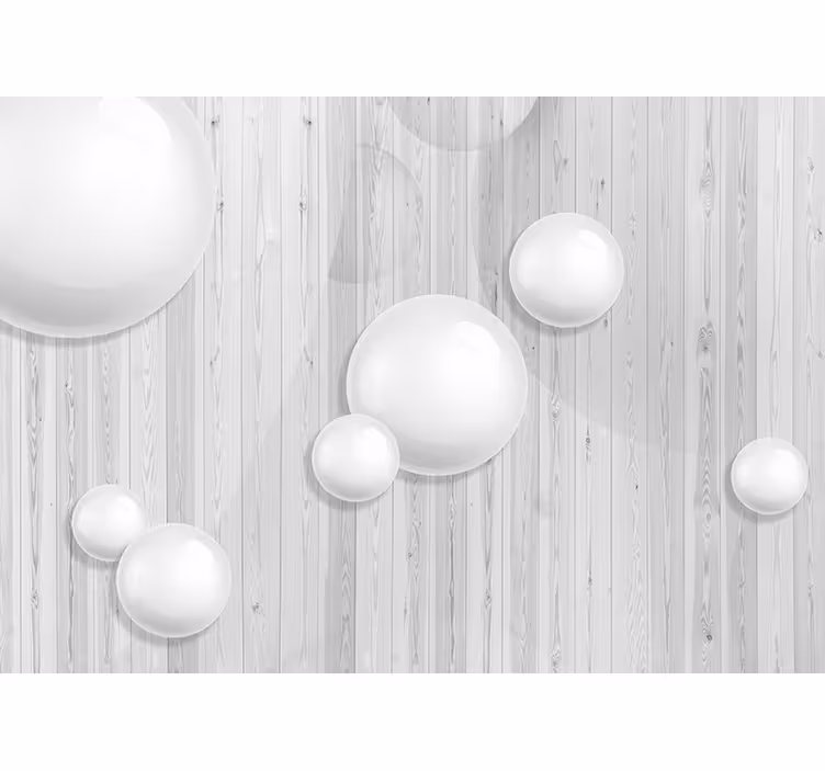 Papier peint bois blanc effet 3D - TenStickers