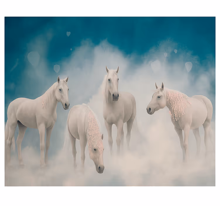 Papier peint chambre ado chevaux blancs magiques - TenStickers