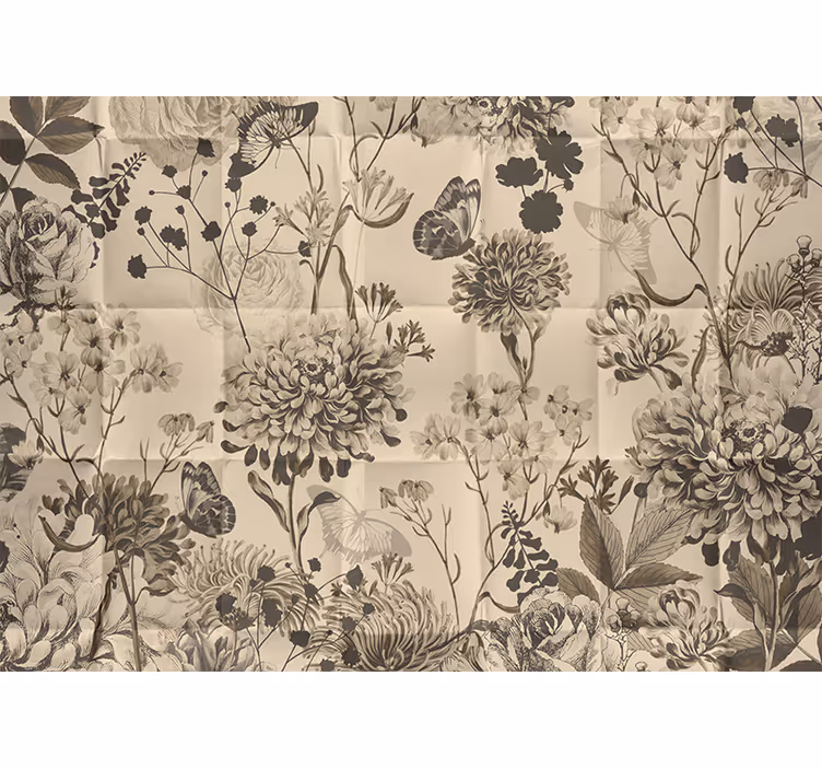 Tapisserie chambre adulte motif floral beige - TenStickers