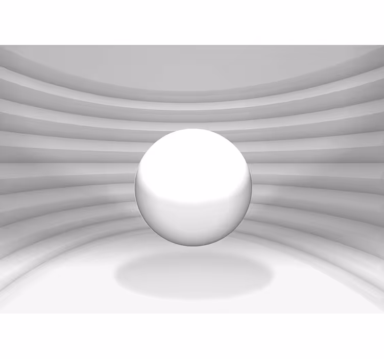 Papier peint 3D blanc illusion d'optique sphérique - TenStickers
