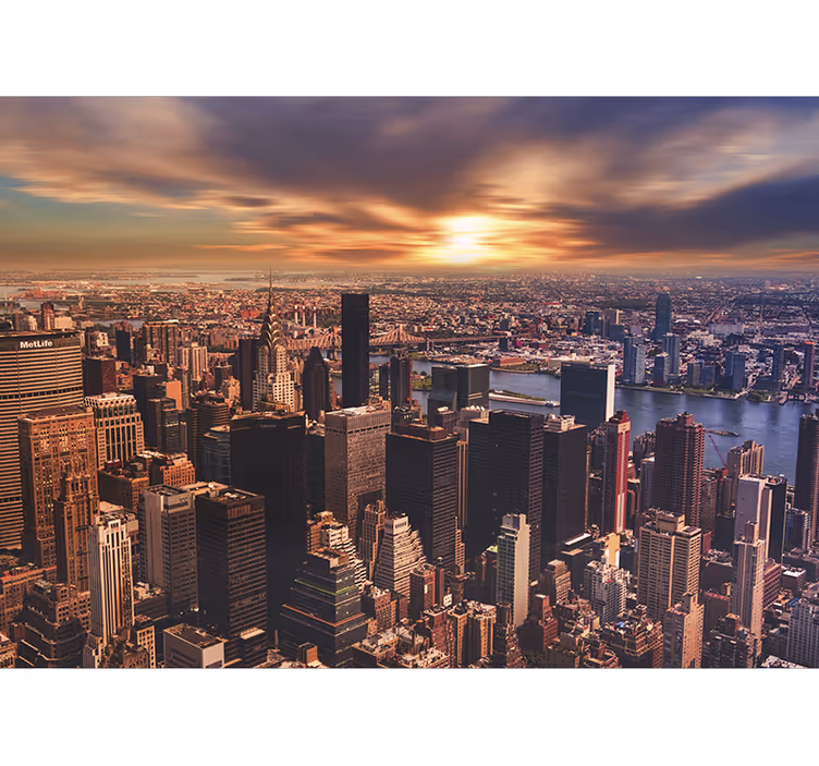 Papier peint New York lever de soleil le matin - TenStickers