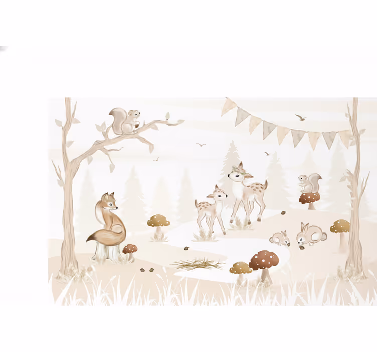 Papier peint forêt chambre d'enfant féerique - TenStickers