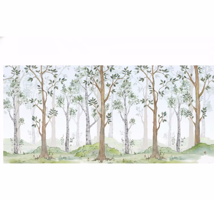 Papier peint forêt brise des bois pastel - TenStickers