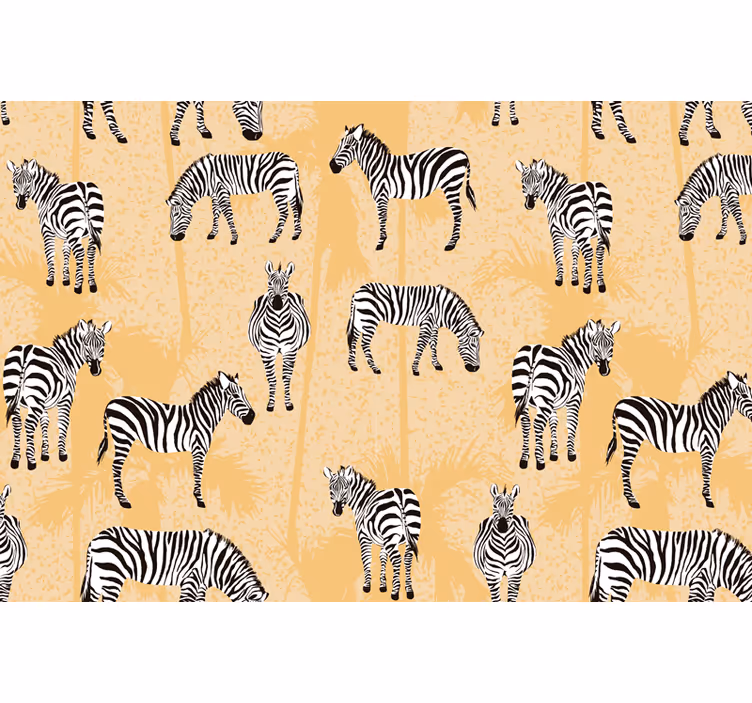 Tapisserie africaine zebra et palmiers - TenStickers