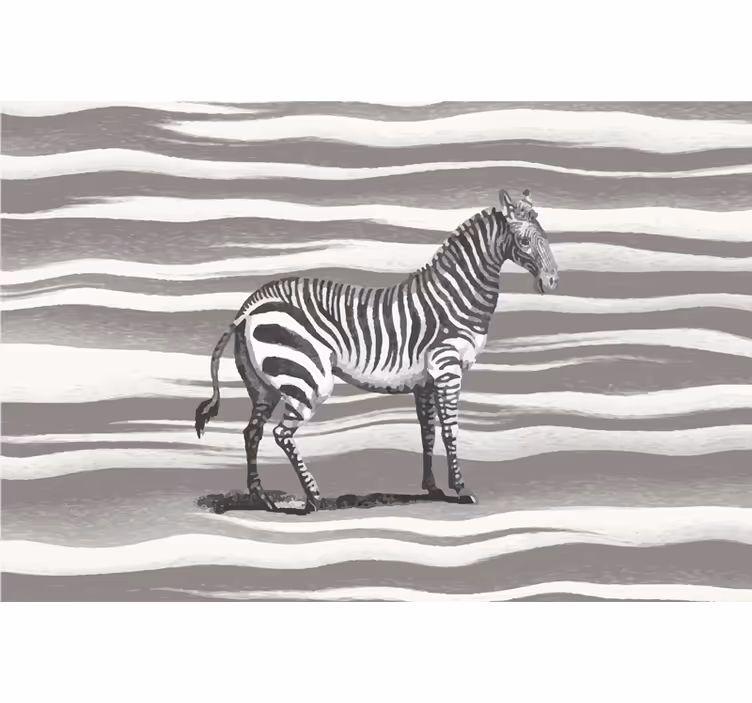 Tapisserie africaine illustration vintage zèbre - TenStickers