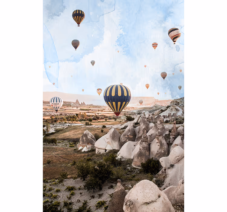 Tapisserie désert ballons d'air de cappadoce - TenStickers