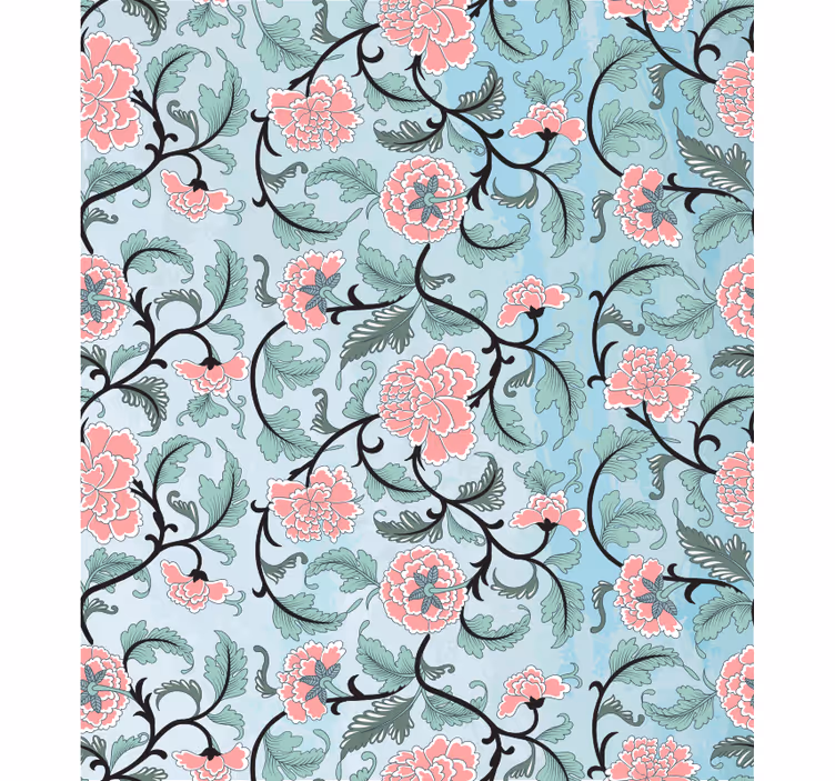 Tapisserie salle de bain fleurs japonaises adhésives - TenStickers