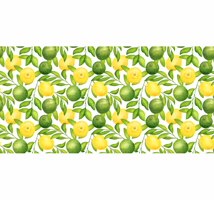Tapisserie cuisine citrons et limes - TenStickers