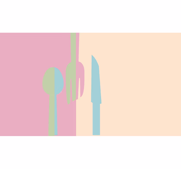 Tapisserie cuisine ustensiles couleurs pastel - TenStickers