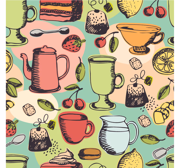 Tapisserie cuisine aliments de cuisine - TenStickers