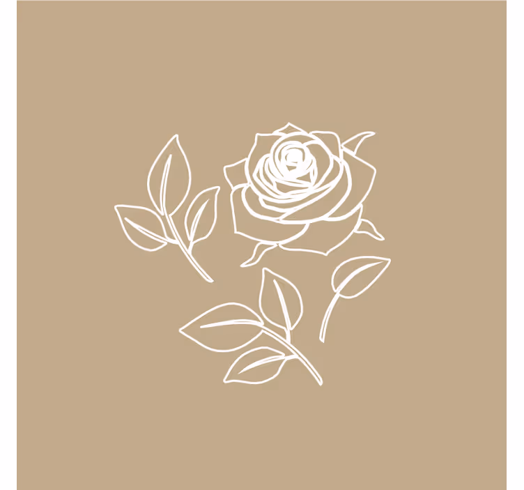 Tapisserie beige motif roses détaillé fond beige - TenStickers