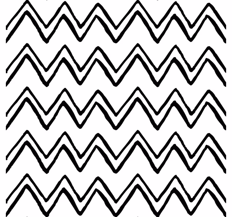 Tapisserie blanc motif zigzag noir et blanc irrégulier - TenStickers
