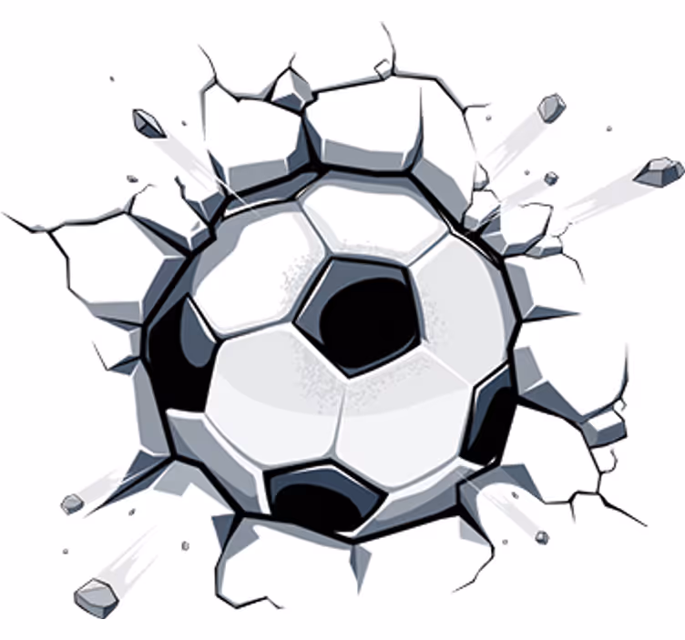 Tapisserie blanc football 3d enfant - TenStickers