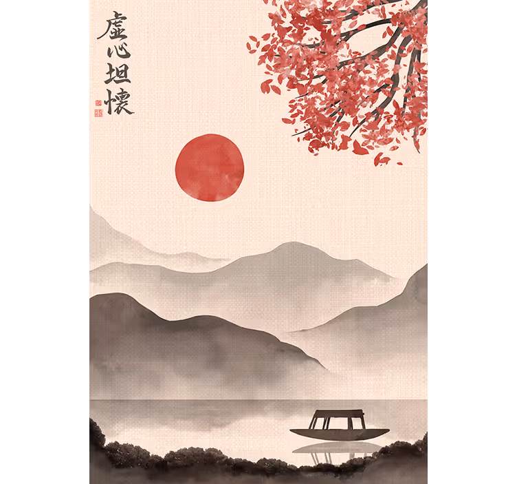 Tapisserie beige style japandi élégante et apaisante - TenStickers