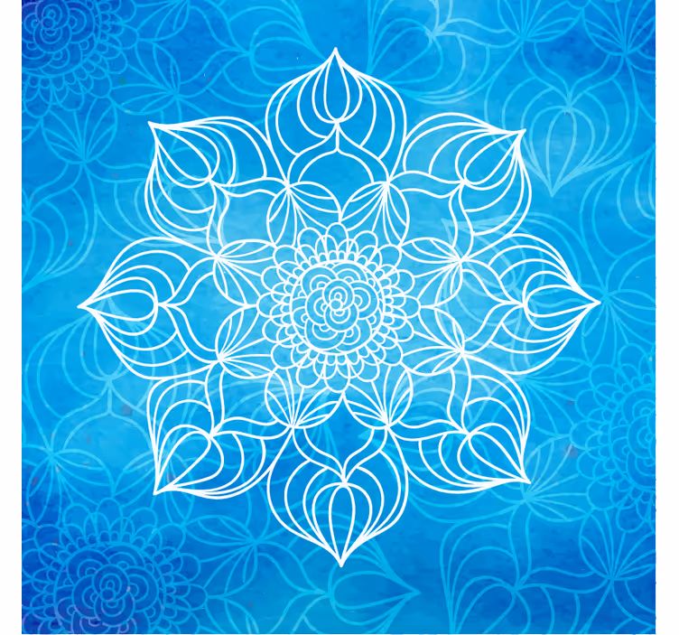 Tapisserie bleu éclaboussure de peinture mandala - TenStickers