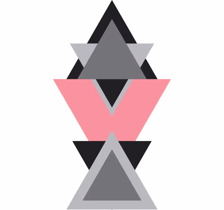 Tapisserie blanc triangles art abstrait - TenStickers
