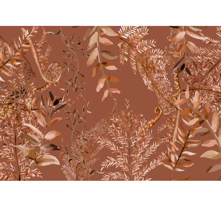 Tapisserie terracotta feuillage dense - TenStickers