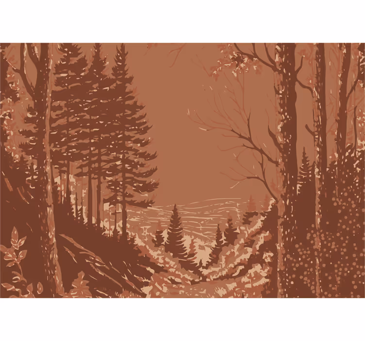 Tapisserie terracotta design abstrait nature - TenStickers