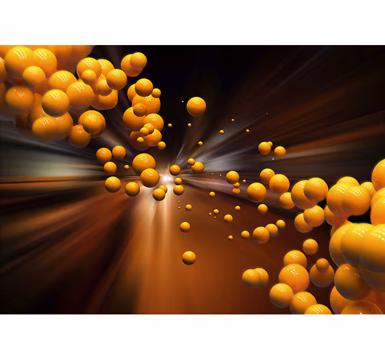 Tapisserie orange explosion sphérique vibrante - TenStickers