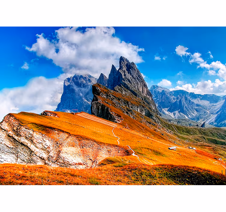Tapisserie entrée couleurs esthétiques de paysage colline - TenStickers