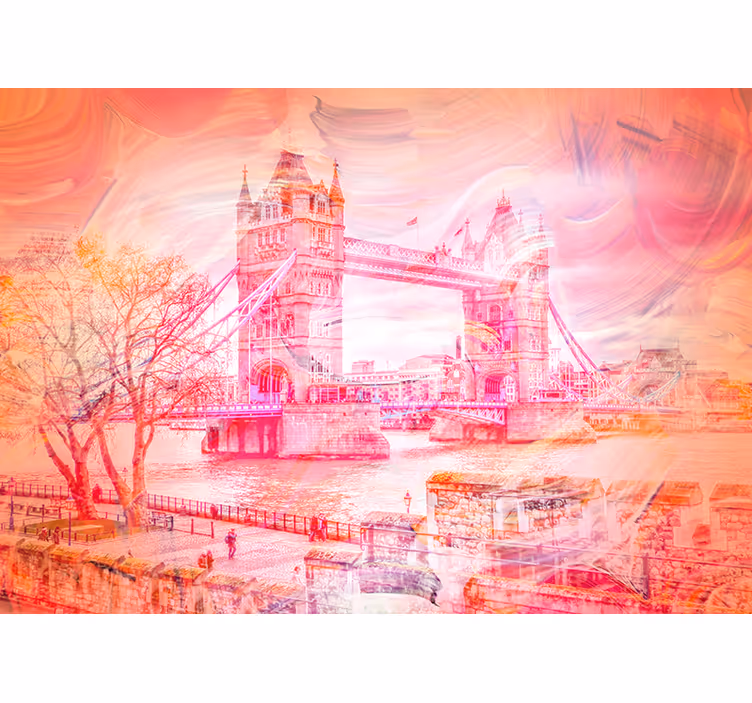 Tapisserie londres contraste du pont londonien - TenStickers