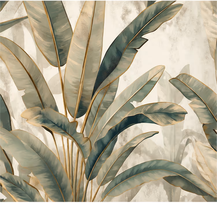 Papiers peints nature feuillage de jungle texture sable - TenStickers