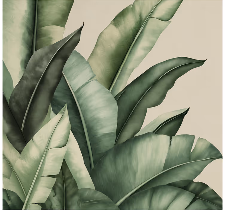 Papiers peints nature feuilles de bananier graphiques - TenStickers