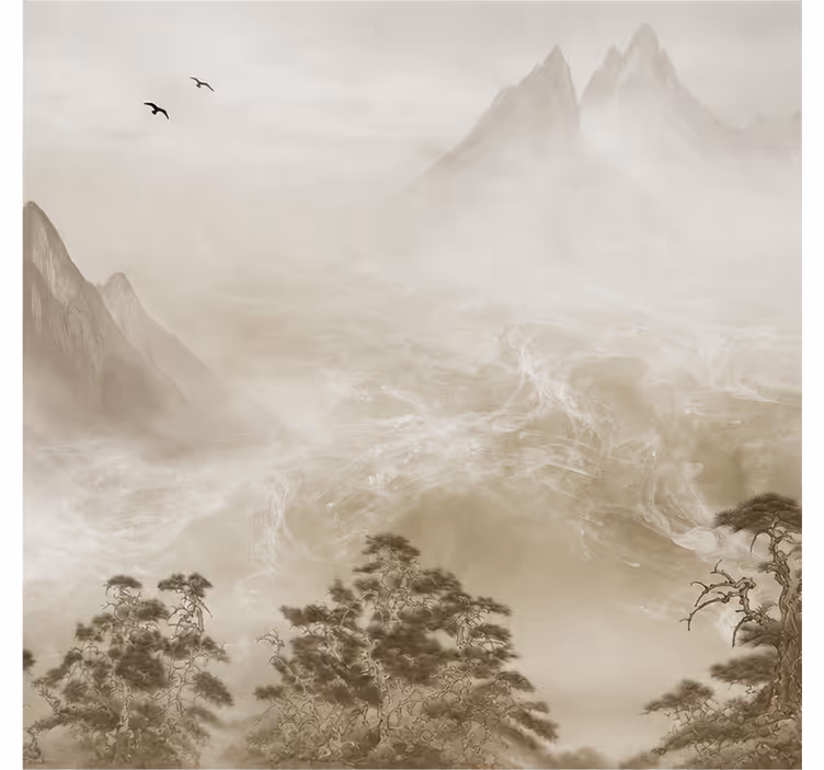 Papiers peints nature paysage de montagnes apaisant - TenStickers