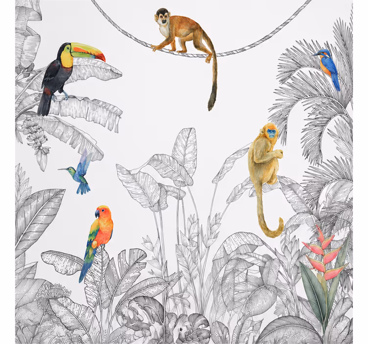 Papier peint jungle tropicale exotique - TenStickers