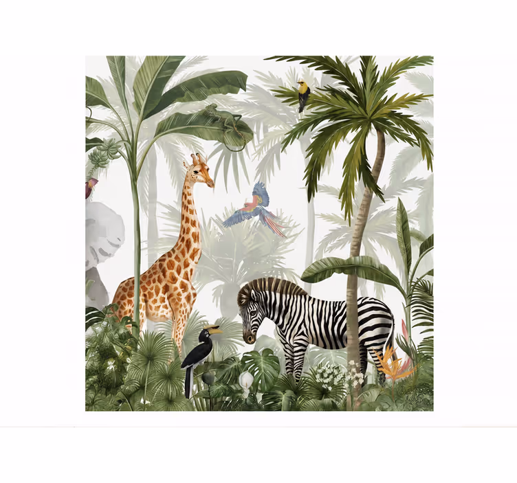 Papiers peints nature animaux de la jungle - TenStickers