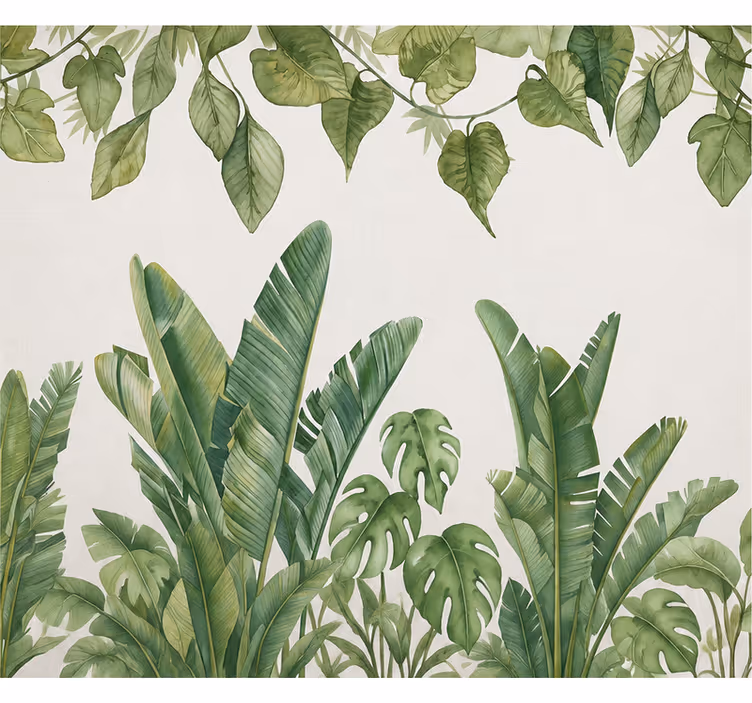 Papiers peints nature feuilles vertes imposantes - TenStickers