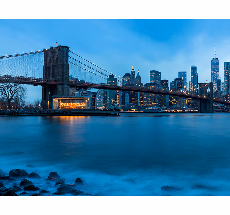 Tapisserie murale chambre New York pont brooklyn - TenStickers