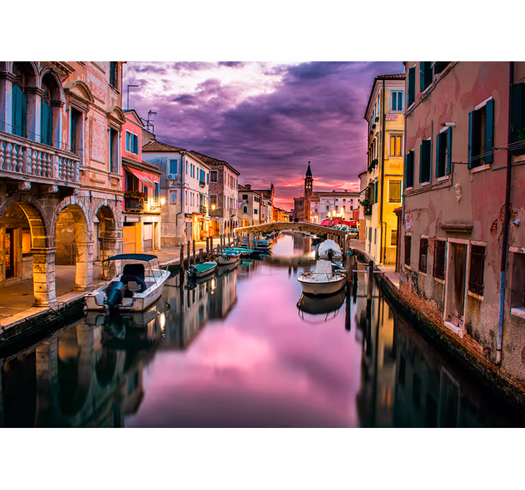 Tapisserie autres villes et de pays canal de venise dusk - TenStickers